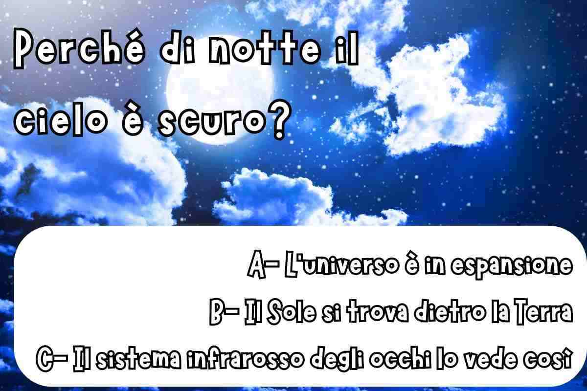 quiz: perchè il cielo di notte è scuro?